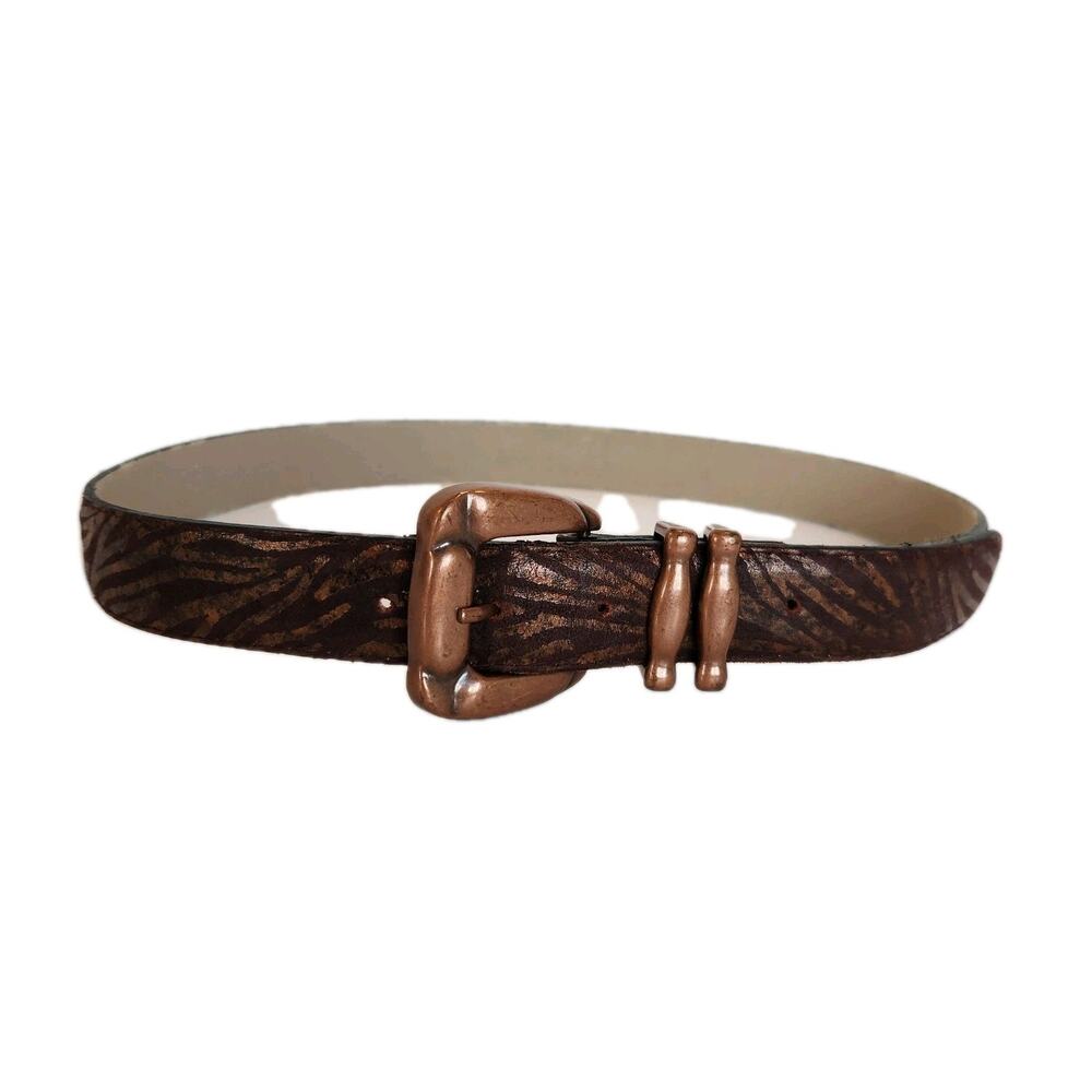 Elite Vintage Belt 1637 Brown w/ Accents 5 holes Sz Medium 33 Copper Hardware